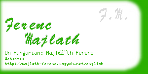 ferenc majlath business card